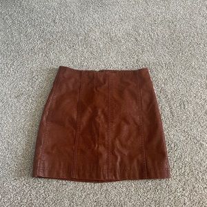 NWT Free People Brown Leather Skirt